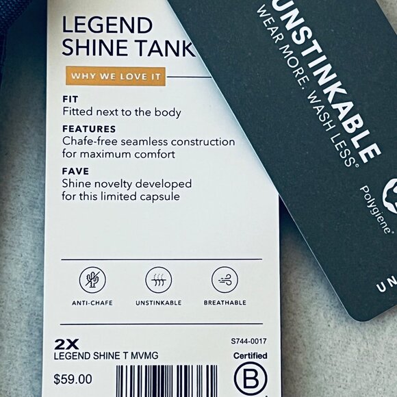 Athleta Allyson Felix Women's Legend Shine Tank Size 2X Breathable Racerback NWT - Picture 3 of 10